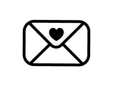 Line illustration of an envelope with a heart on the flap